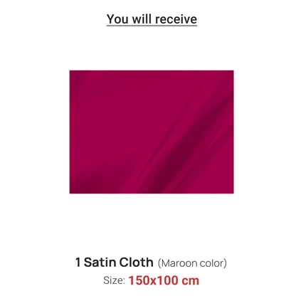 Maroon Sun Rise Dcoration for Ganesh Chaturthi, 108x150 cm size with Orange Sun Charkra