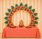 Peacock Self-Assemble Metal Circular Backdrop | Circular Backdrop | Ganesh Chaturthi