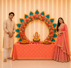Peacock Self-Assemble Metal Circular Backdrop | Circular Backdrop | Ganesh Chaturthi