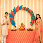 Palm Flower Ring | Circular Metal Arch Backdrop | Ganesh Chaturthi