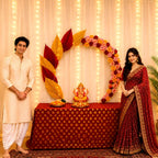 Palm Flower Ring | Circular Metal Arch Backdrop | Ganesh Chaturthi