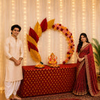 Palm Flower Ring | Circular Metal Arch Backdrop | Ganesh Chaturthi