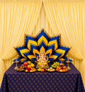 Origami Lotus | Sudarshan Chakra Royal Blue | Ganesh Chaturthi Decoration Set
