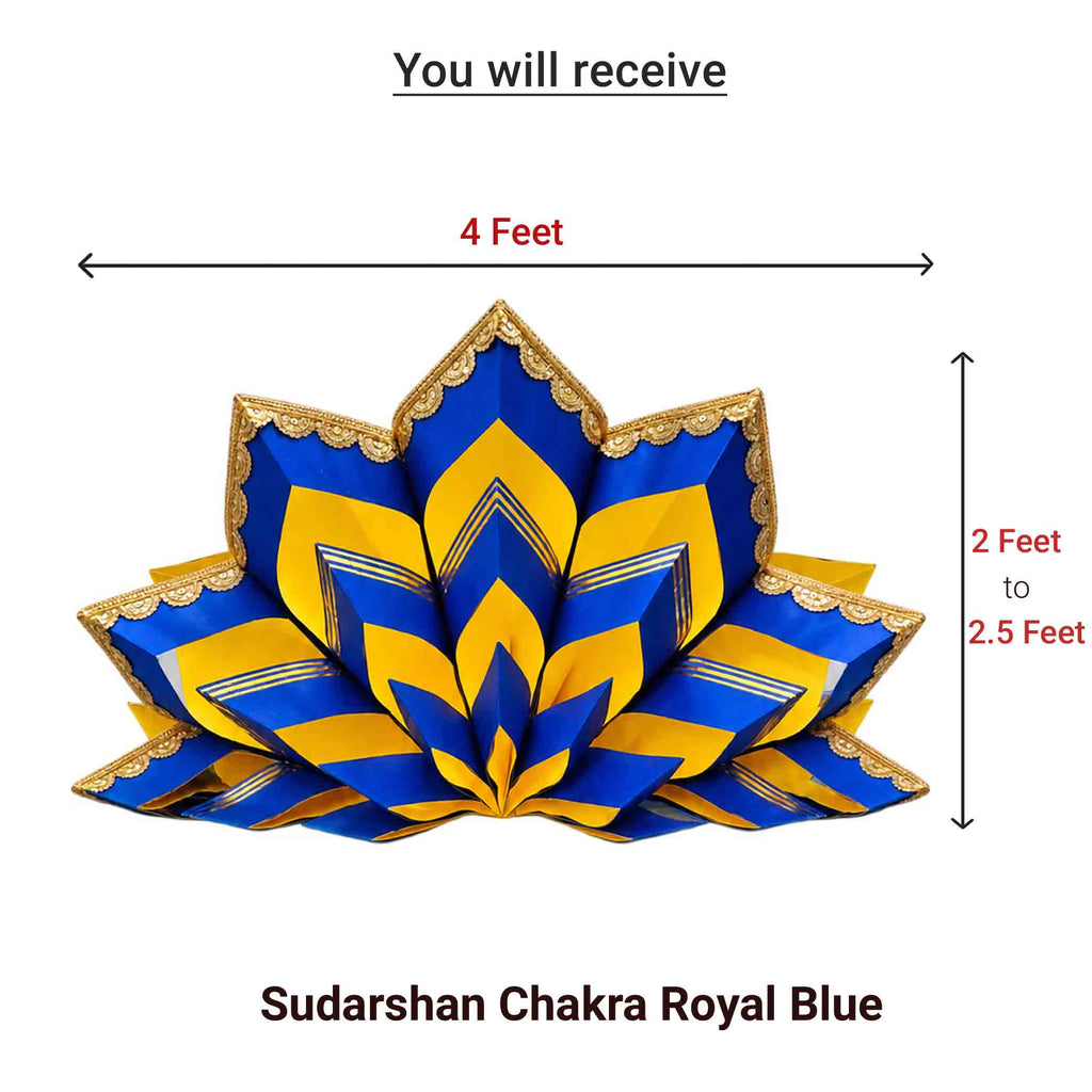 Origami Lotus | Sudarshan Chakra Royal Blue | Ganesh Chaturthi Decoration Set