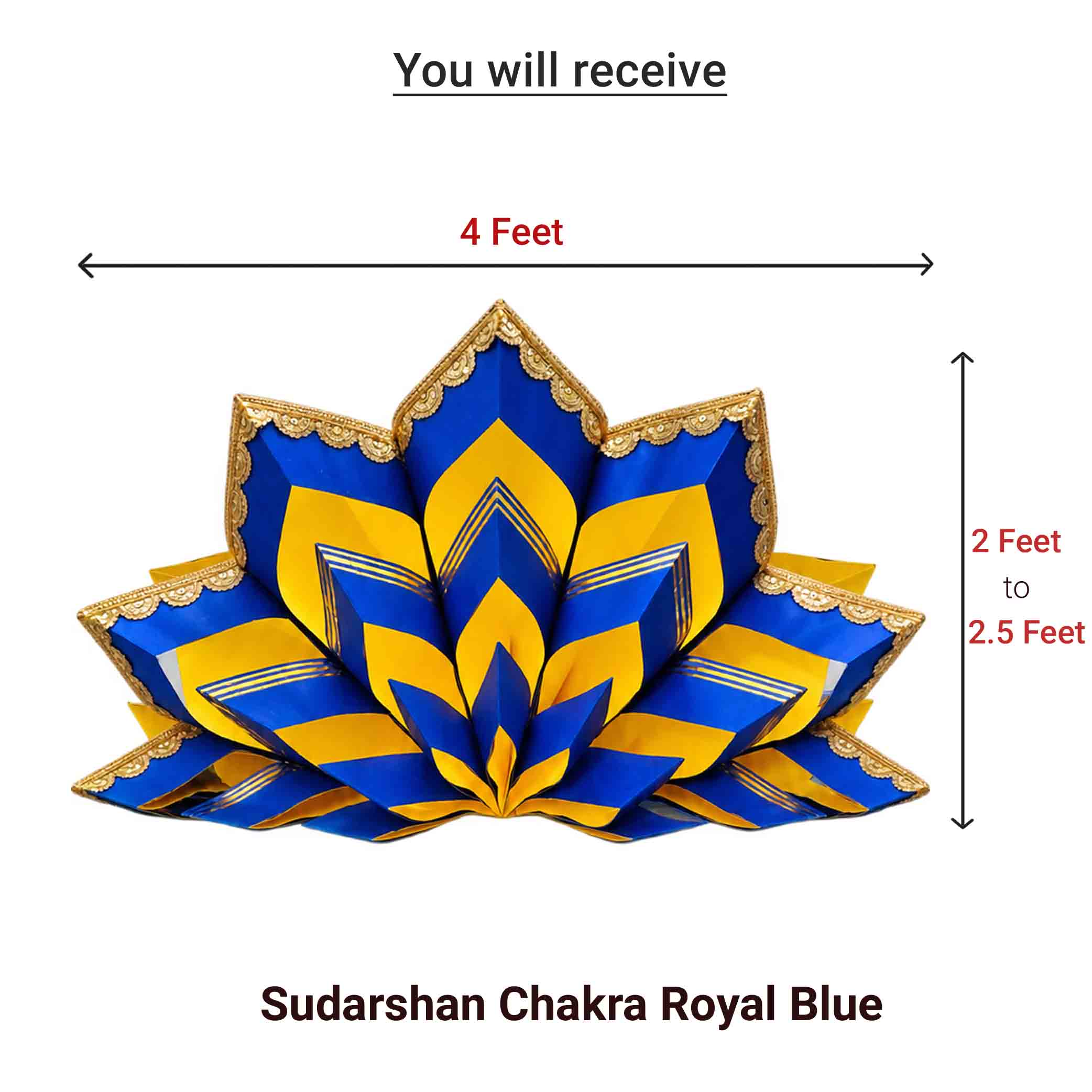 Origami Lotus | Sudarshan Chakra Royal Blue | Ganesh Chaturthi Decoration Set