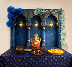 Royal Blue Palace Arc Theme | Ganesh Chaturthi Decoration Backdrop