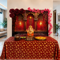 Royal Red Palace Arc Theme | Ganesh Chaturthi Decoration Backdrop