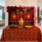 Royal Red Palace Arc Theme | Ganesh Chaturthi Decoration Backdrop