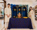 Royal Blue Palace Arc Theme | Ganesh Chaturthi Decoration Backdrop