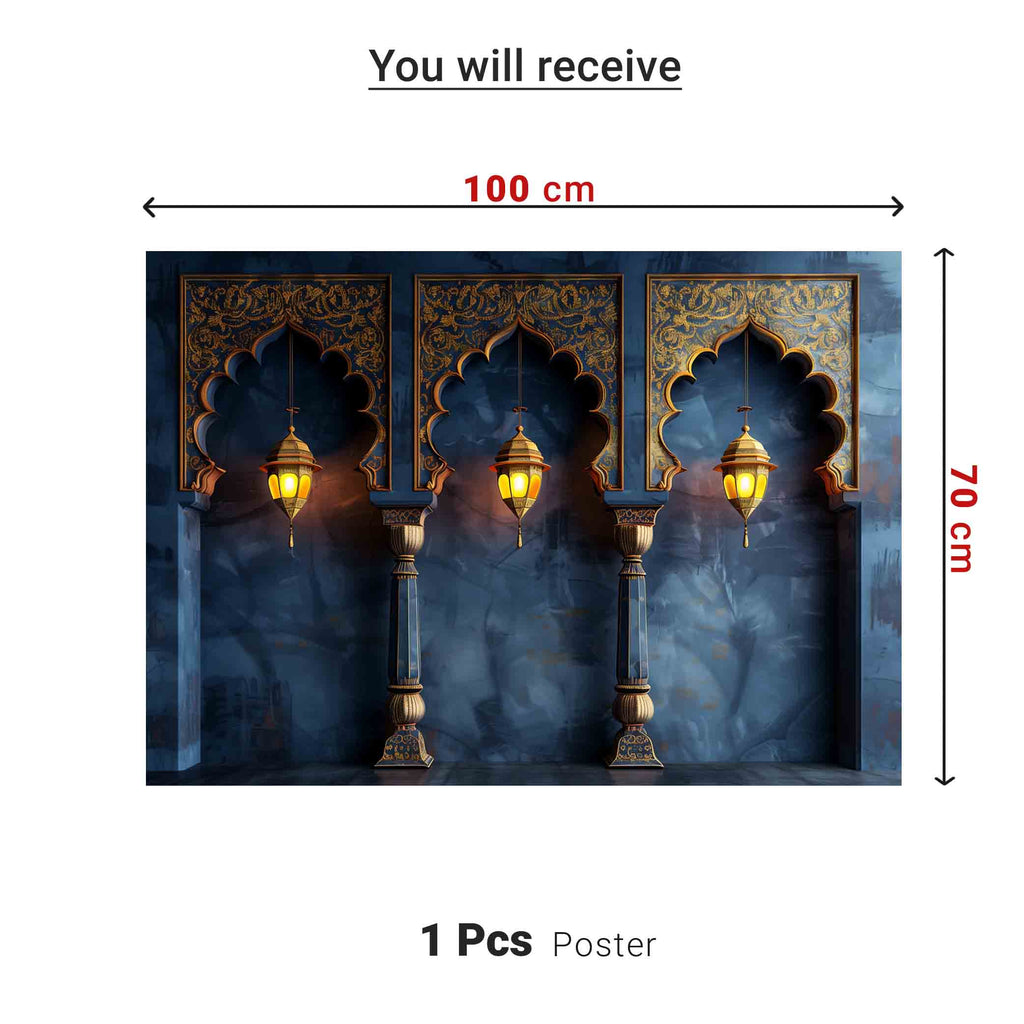 Royal Blue Palace Arc Theme | Ganesh Chaturthi Decoration Backdrop