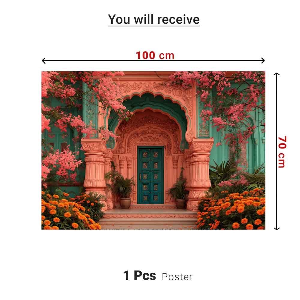 Coral Palace Arc Theme | Ganesh Chaturthi Decoration Backdrop