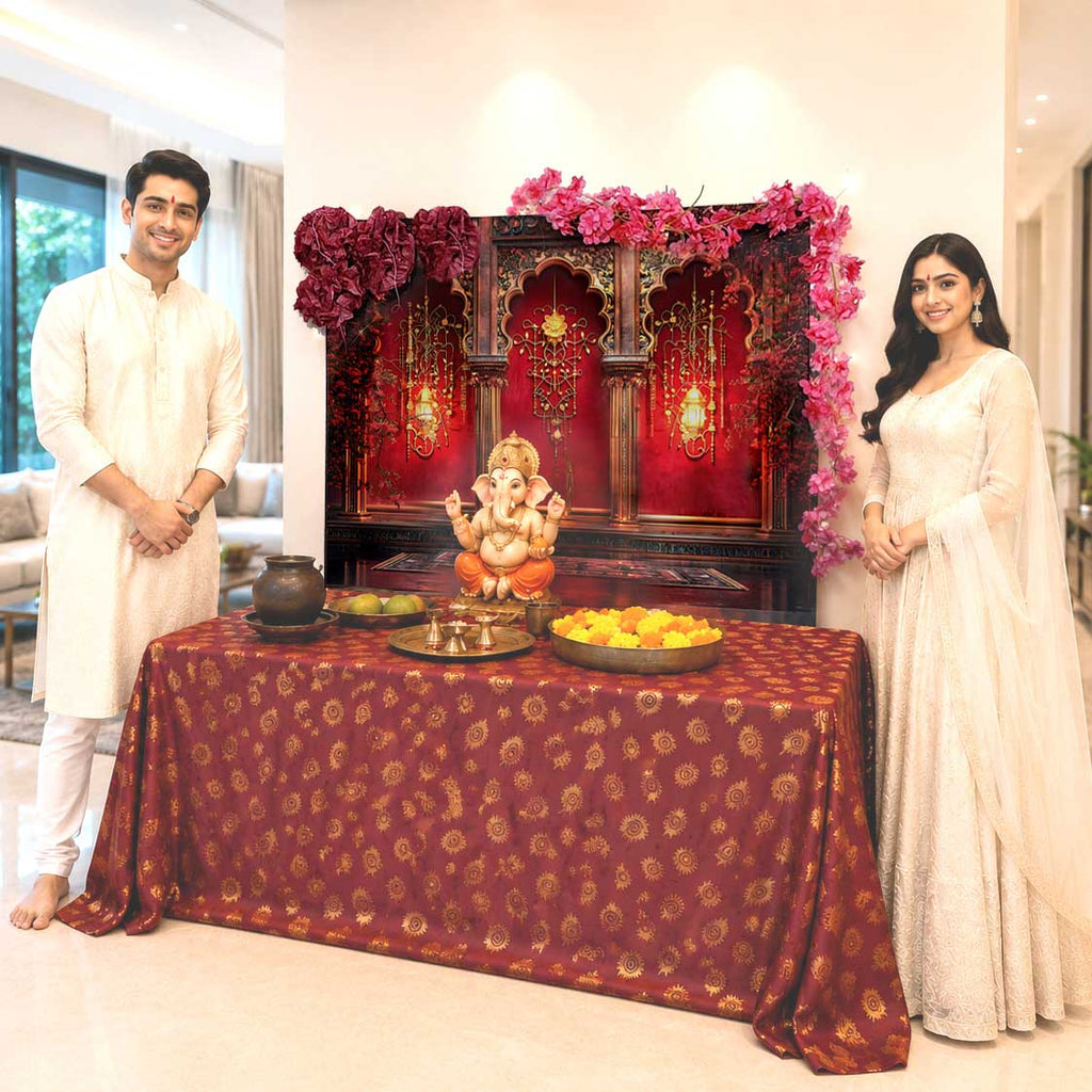 Laal Tilak Palace Arc Theme | Ganesh Chaturthi Decoration Backdrop