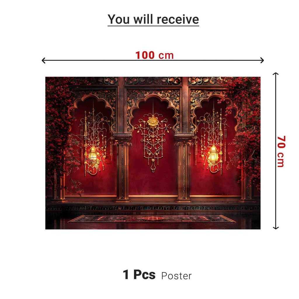 Laal Tilak Palace Arc Theme | Ganesh Chaturthi Decoration Backdrop