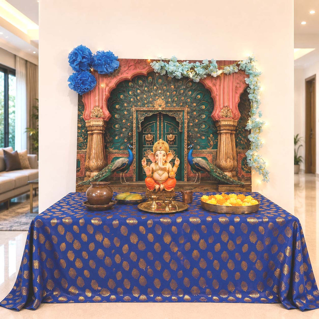 Peacock Palace Arc Theme | Ganesh Chaturthi Decoration Backdrop