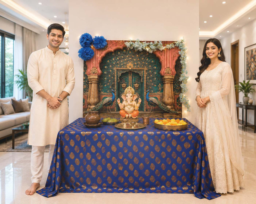 Peacock Palace Arc Theme | Ganesh Chaturthi Decoration Backdrop