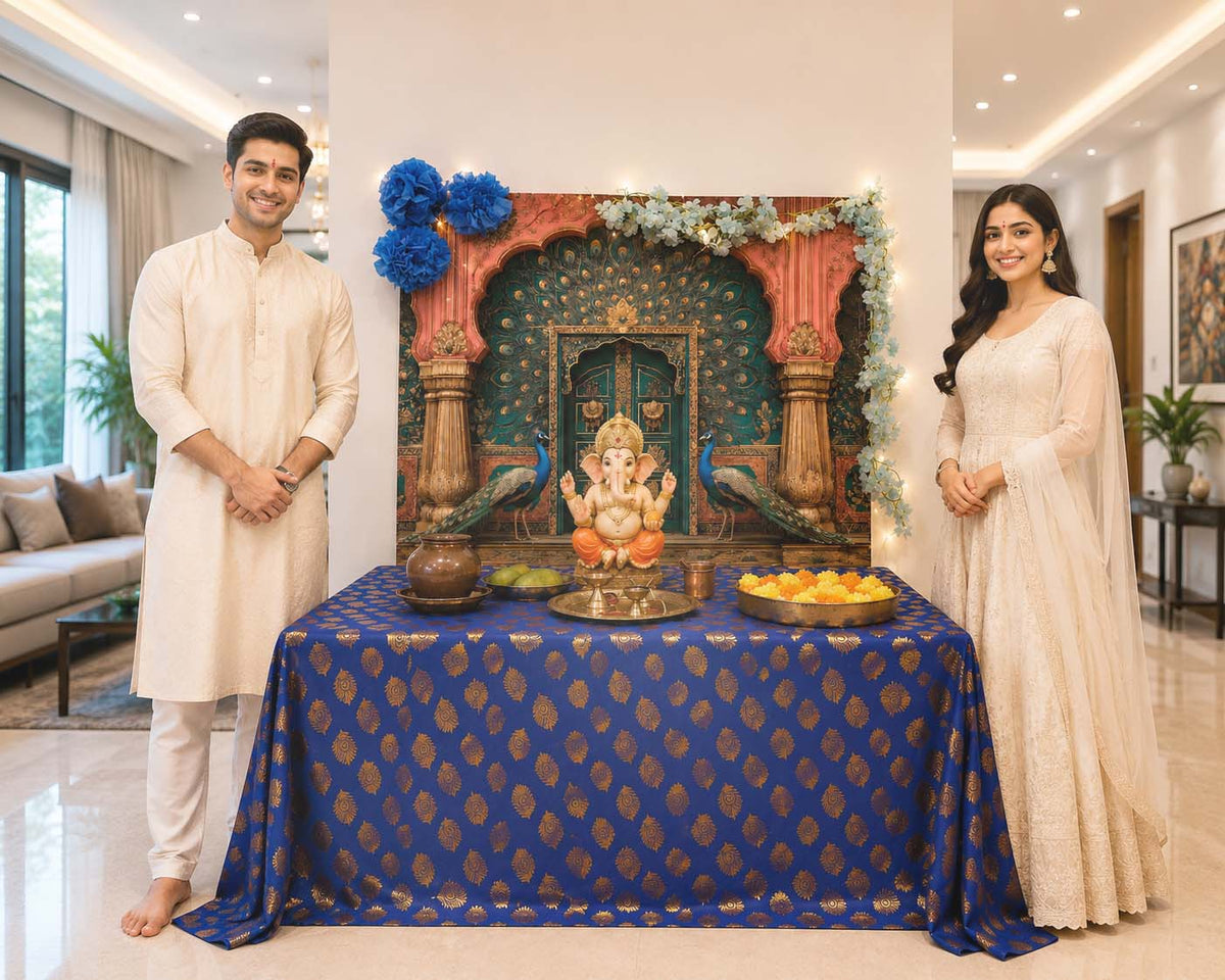 Peacock Palace Arc Theme | Ganesh Chaturthi Decoration Backdrop