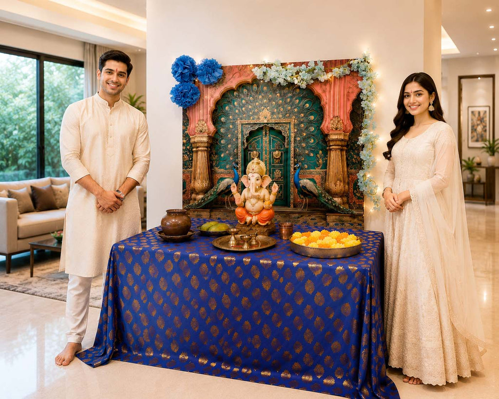 Peacock Palace Arc Theme | Ganesh Chaturthi Decoration Backdrop