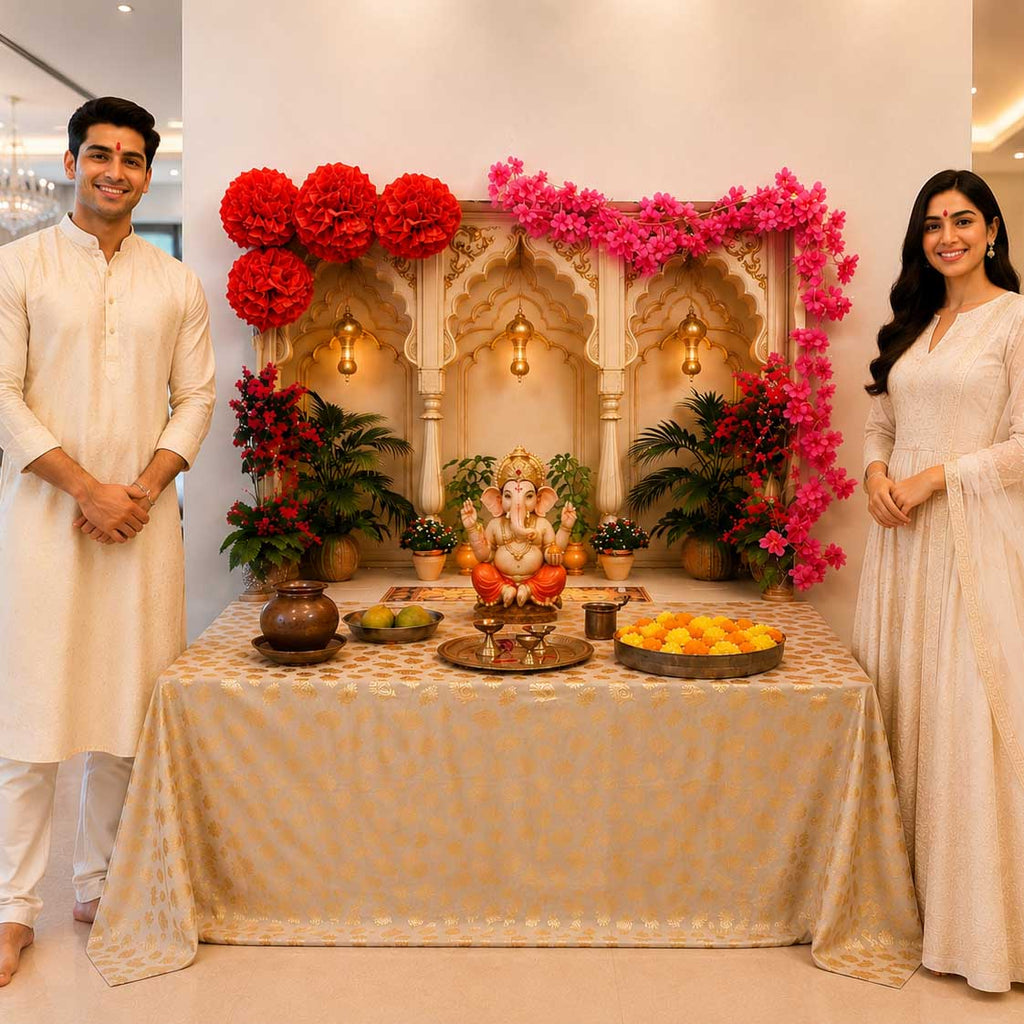 Rajasthan Palace Arc Theme | Ganesh Chaturthi Decoration Backdrop