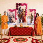 Shiv Parvati | Divine Digital Painting Backdrop with FREE Premium Decoration Kit | Ganesh Chaturthi