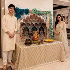 Turquoise Palace Arc Theme | Ganesh Chaturthi Decoration Backdrop