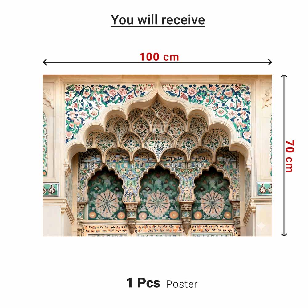 Turquoise Palace Arc Theme | Ganesh Chaturthi Decoration Backdrop