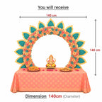 Peacock Self-Assemble Metal Circular Backdrop | Circular Backdrop | Ganesh Chaturthi