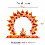 Peacock Self-Assemble Metal Circular Backdrop | Circular Backdrop | Ganesh Chaturthi