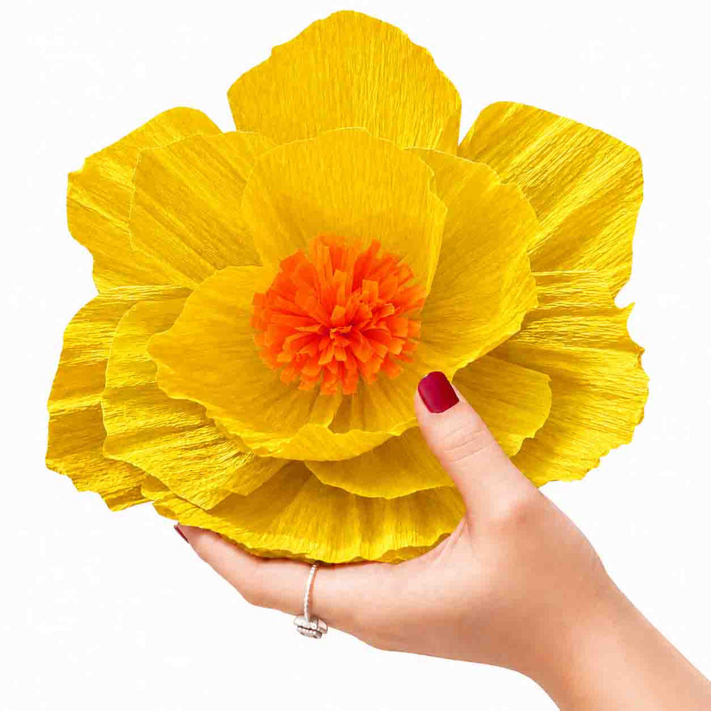Eco-Friendly Ganesh Chaturthi Decoration Set, 108x108 cm, 16 Crepe Paper Flowers (27x27 cm), Brocade Table Cloth (150x100cm)