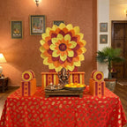 Orange Singhasan Decoration Set for Ganesh Chaturthi | | Self Assemble Decoration Set | 200cm x150cm size (Copy)