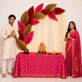 Moon Palm Leaves Ganesh Backdrop Set | Ganesh Chaturthi