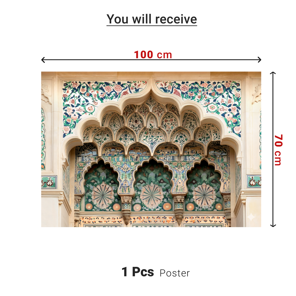 Turquoise Palace Arc Theme | Ganesh Chaturthi Decoration Backdrop