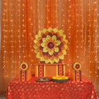 Orange Singhasan Decoration Set for Ganesh Chaturthi | | Self Assemble Decoration Set | 200cm x150cm size (Copy)