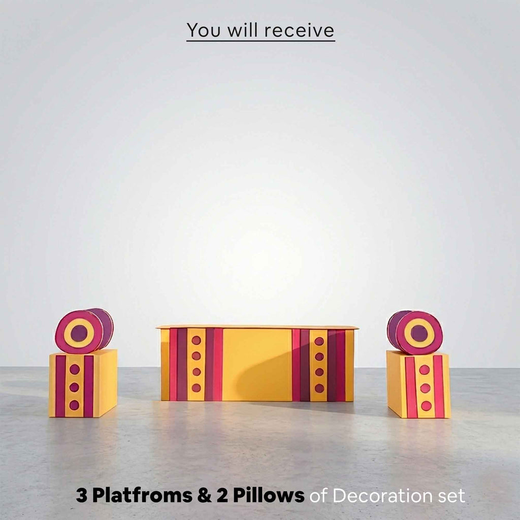 Pink Singhasan Decoration for Ganesh Chaturthi | Self Assemble Decoration Set | 200cm x150cm size