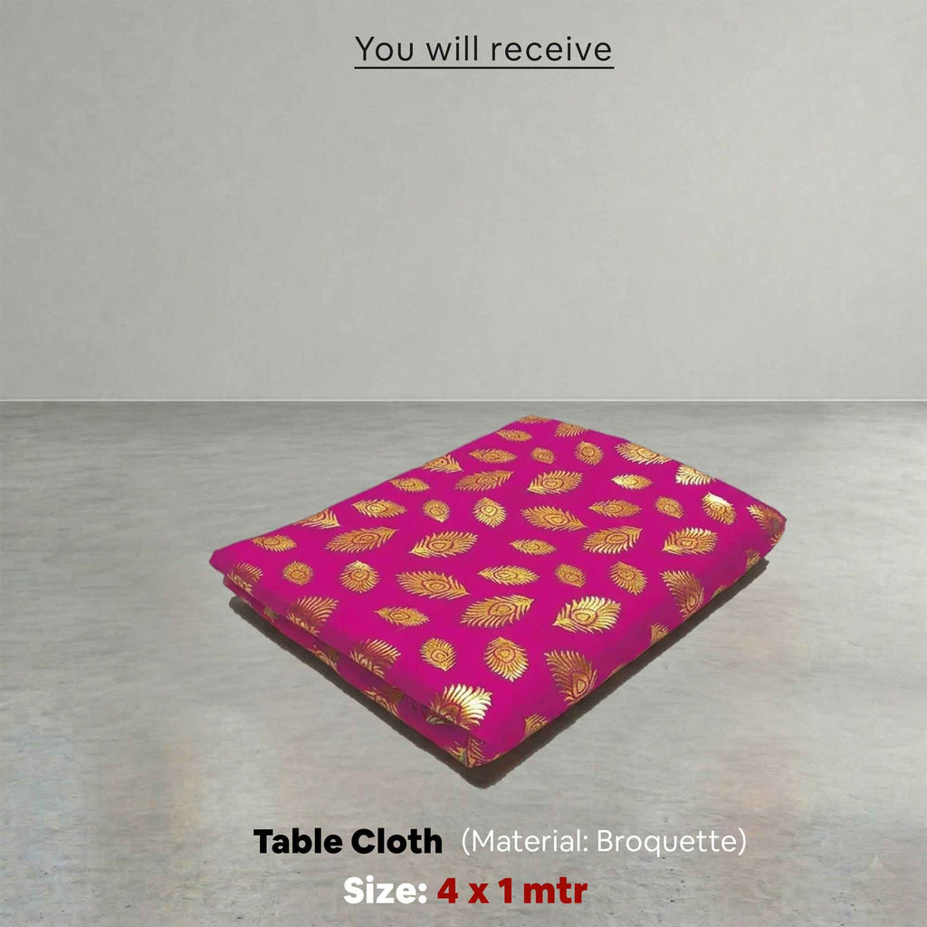 Pink Singhasan Decoration for Ganesh Chaturthi | Self Assemble Decoration Set | 200cm x150cm size