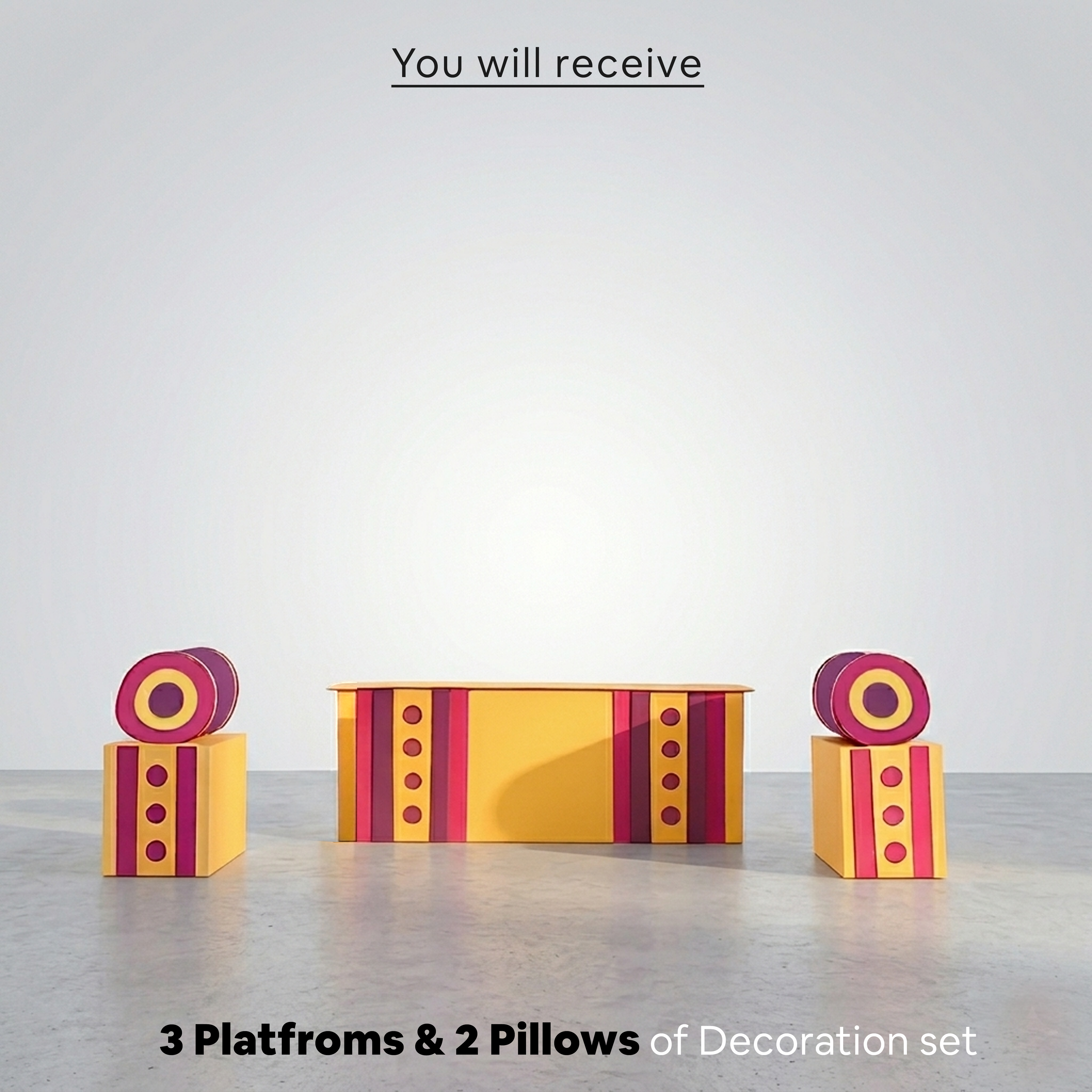 Pink Singhasan Decoration for Ganesh Chaturthi | Self Assemble Decoration Set | 200cm x150cm size