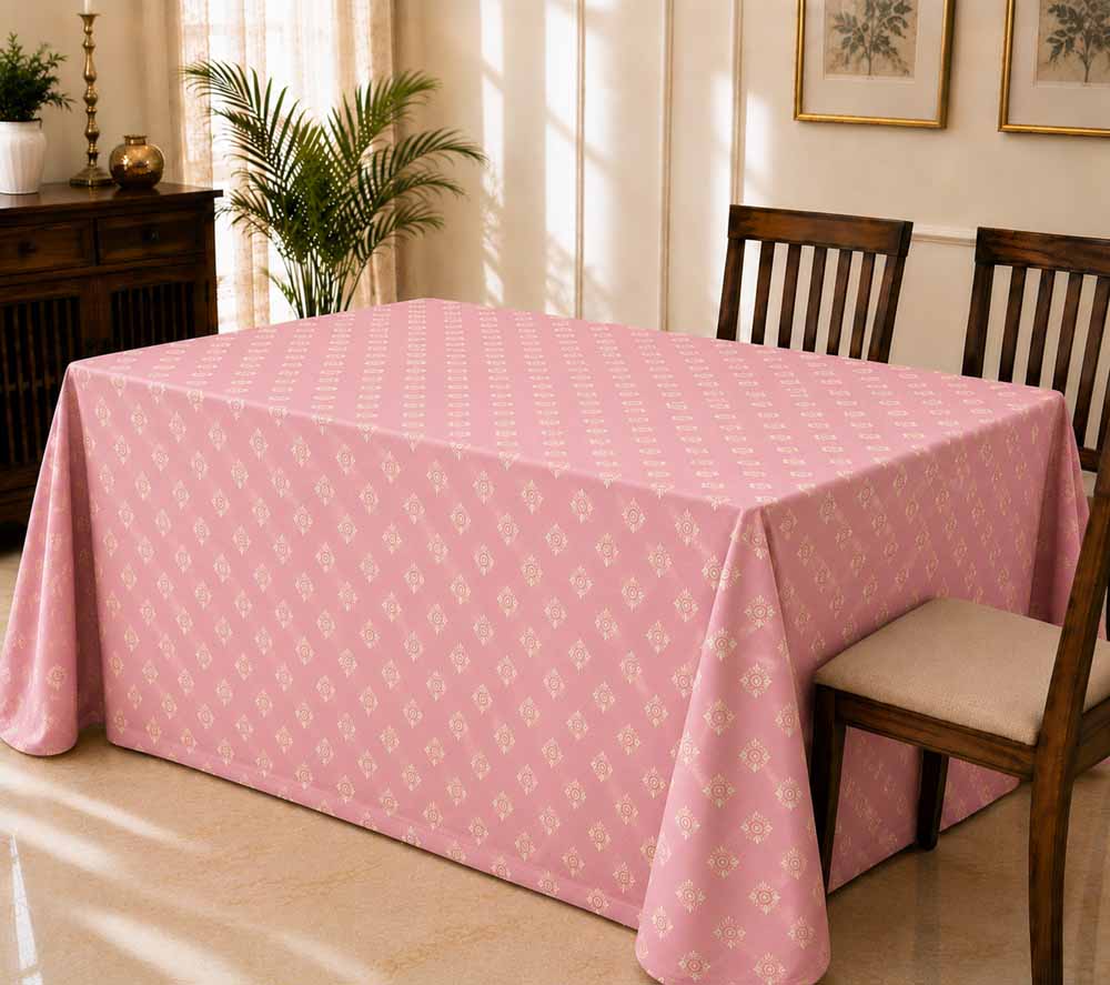 Broquette Table Cloth | Feather Print | 1 x 1 mtr | Ganesh Chaturthi Decoration